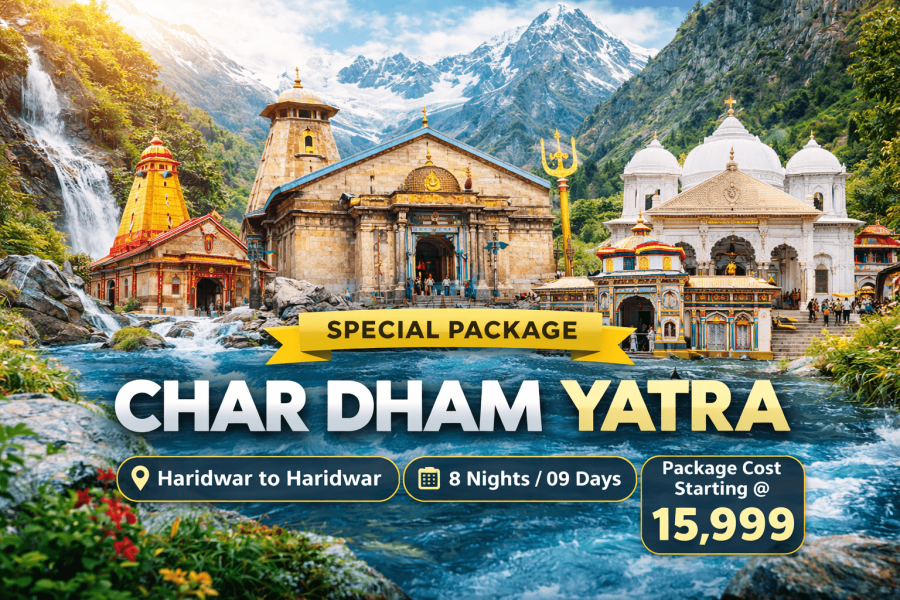 Char Dham Yatra 8 Nights 9 Days Package from Haridwar Starting ₹15,999